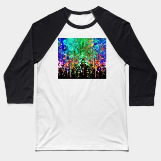 Grunge Rainbow Paint Drip Baseball T-Shirt